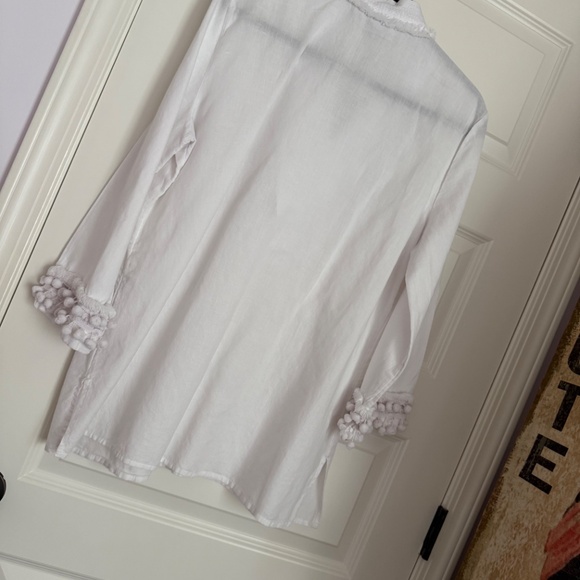 Chico's all white BoHo/Peasant tunic top SZ 12 - Picture 3 of 4